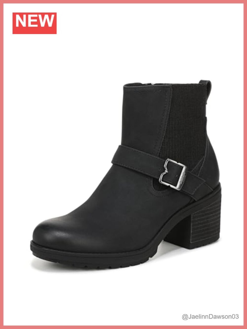 Womens Ankle Boots Faux Leather Block Heel Chelsea Stretch Gore Buckle Zip